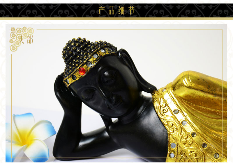 泰国供奉式佛像 铜鎏金财神卧姿摆件NY11469003