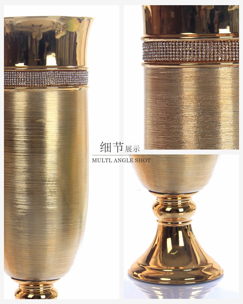 家居工艺品软装实用时尚摆设 刮线花瓶带钻（不含木架费） NHTC1064-1-G 2-G 1-S 2-S4
