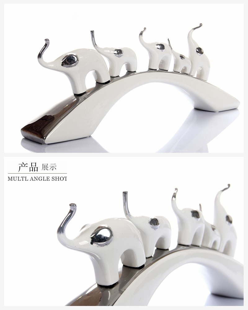 摆件创意家居装饰品 时尚客厅小象摆件(不含木架费) NHTC1019-W 1019-WS3