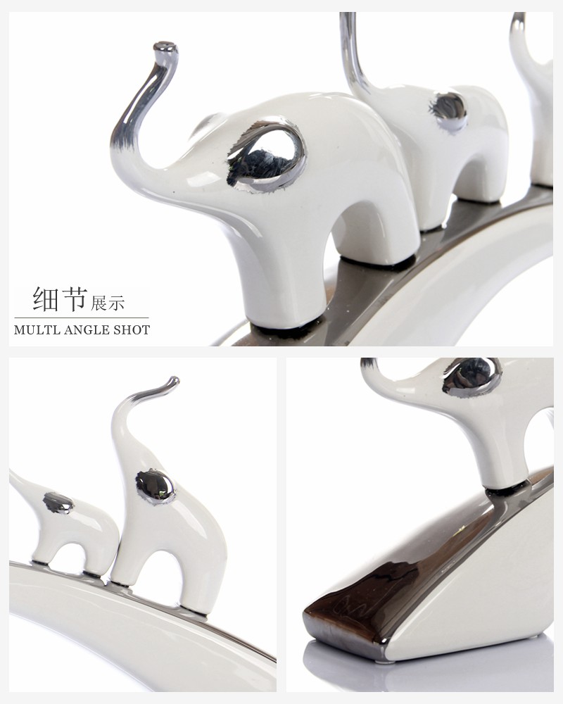 摆件创意家居装饰品 时尚客厅小象摆件(不含木架费) NHTC1019-W 1019-WS4