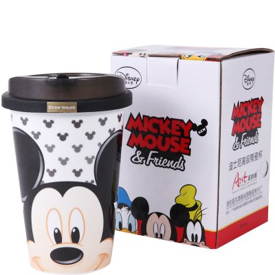 迪士尼授权高级陶瓷杯 大头米奇老鼠头像 2号尚美杯马克杯喝水杯咖啡杯(精装)25967B