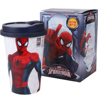 迪士尼授权高级陶瓷杯 红色蜘蛛侠 2号尚美杯喝水杯马克杯咖啡杯随身杯(精装) 25967C