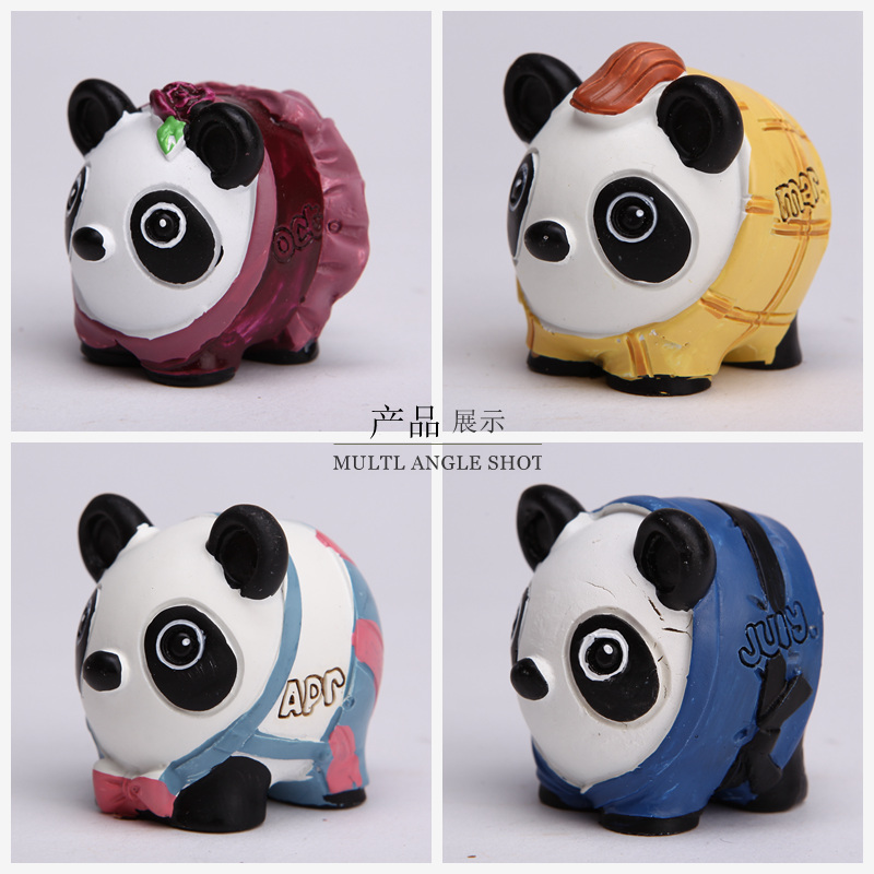12月份小小熊猫摆件 zakka日系杂货 树脂小礼品 家居装饰品批发ZT057-0086xx3
