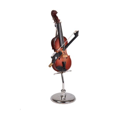 袖之珍 家居小巧精致创意模型摆件 褐色迷你小提琴摆件模型A0250