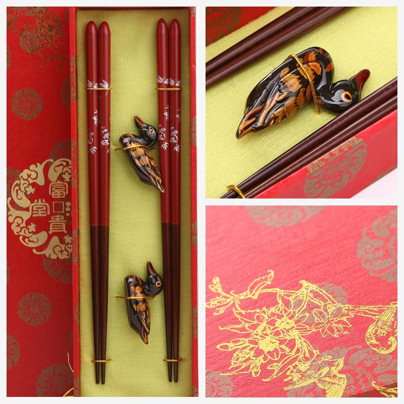 高档原木筷子2对套装 天然健康 高档礼品Y2-0012