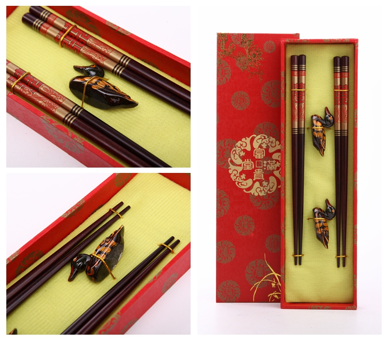 高档原木筷子2对套装 天然健康 高档礼品 Y2-0162