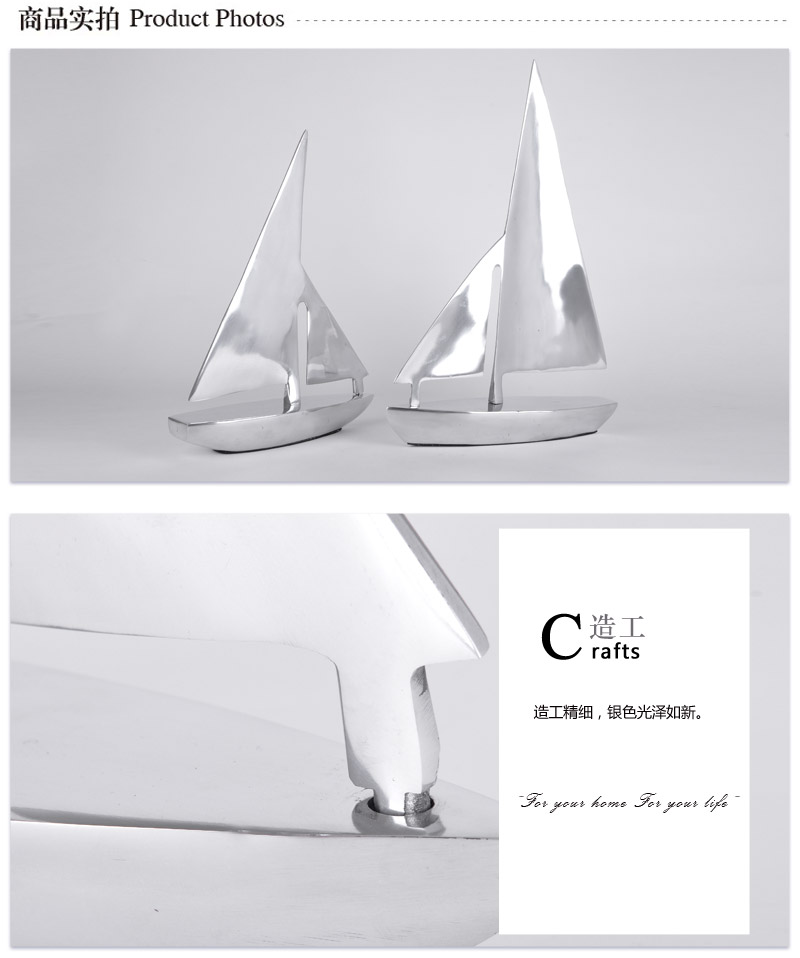 地中海家饰 创意客厅电视柜摆设 创意礼物 帆船模型摆件IRT10042384-L2
