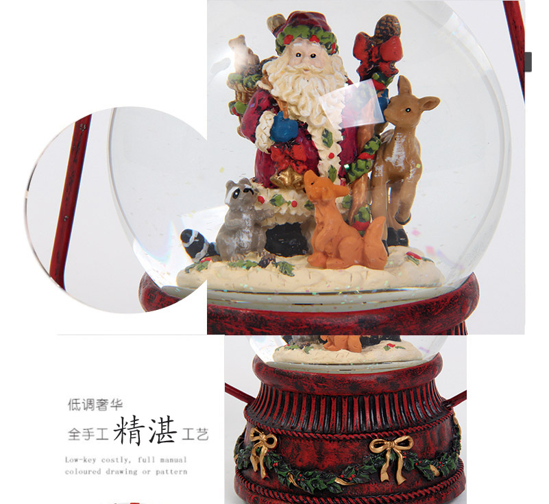 仿古欧式马灯圣诞老人水晶球音乐盒创意生日礼物（不含木架费）MG-0945