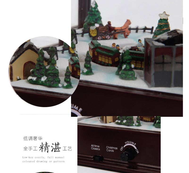 圣诞木盒音乐盒旋转音乐盒（不含木架费）789715