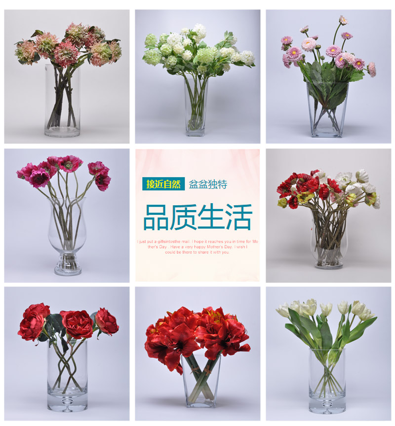 现代高品质 单枝仿真单头绣球花春绿色摆放花卉/样板房设计TWC-10002-PK/WH1