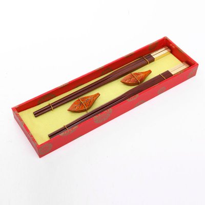 高档礼品筷子金色印花古装2双翻盖J2-009