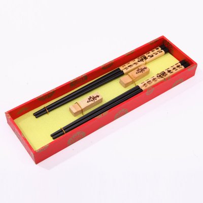 创意礼品寿字木雕筷子家用木属工艺雕刻筷配礼盒D2-012