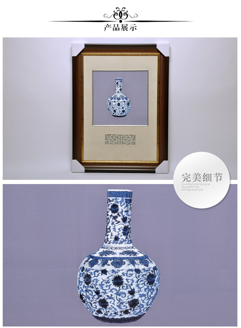 纯手工刺绣画古典画国画 织锦秀 客厅玄关装饰画 精致花瓶SPGCX0303