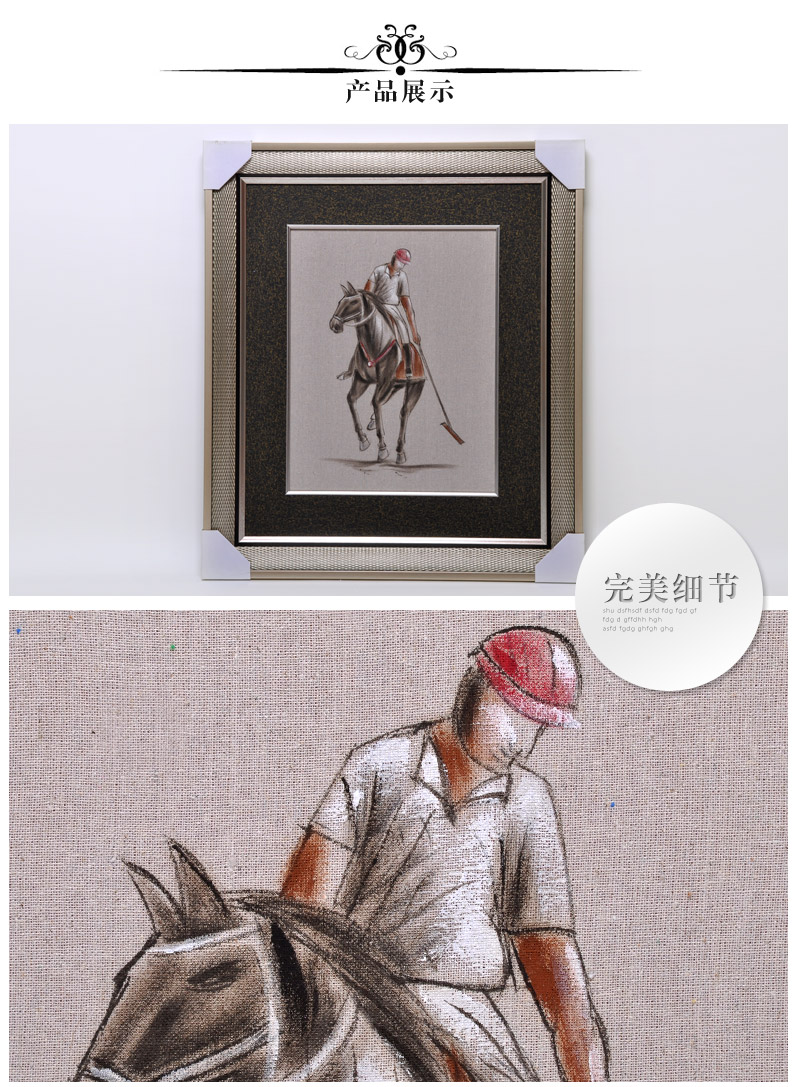 欧式贵族高档油画打马球人物挂画酒店会所高档挂画SPGYH0213