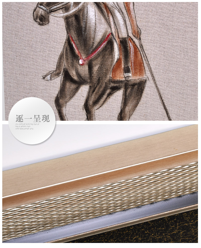 欧式贵族高档油画打马球人物挂画酒店会所高档挂画SPGYH0214