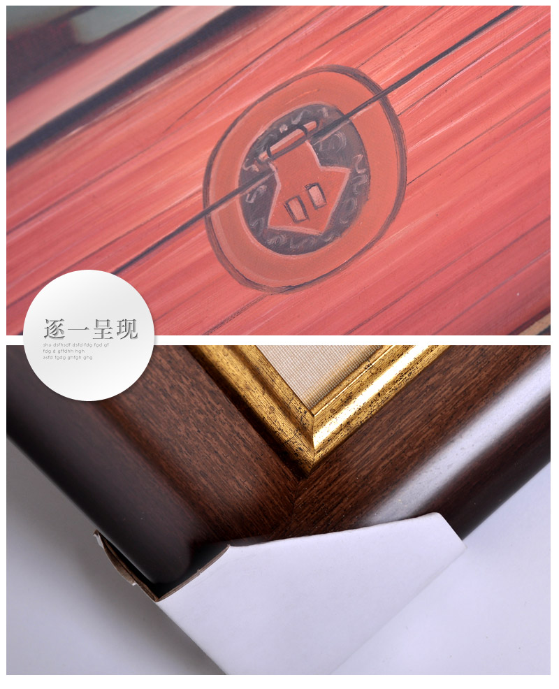 餐厅油画手绘立体装饰画玄关走廊壁画实木画框高档青花瓷SPGYH0054