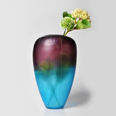 蓝紫色玻璃花瓶现代简约花器创意时尚家装饰品家居工艺品摆件801235