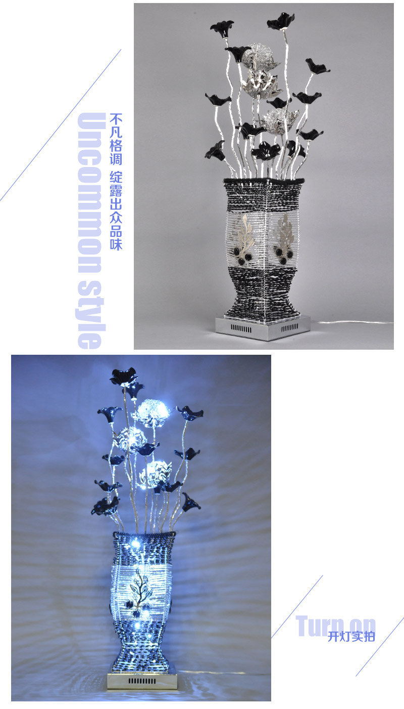 现代时尚创意台灯铝丝线艺术花瓶灯LED落地灯装饰台灯YG-43104