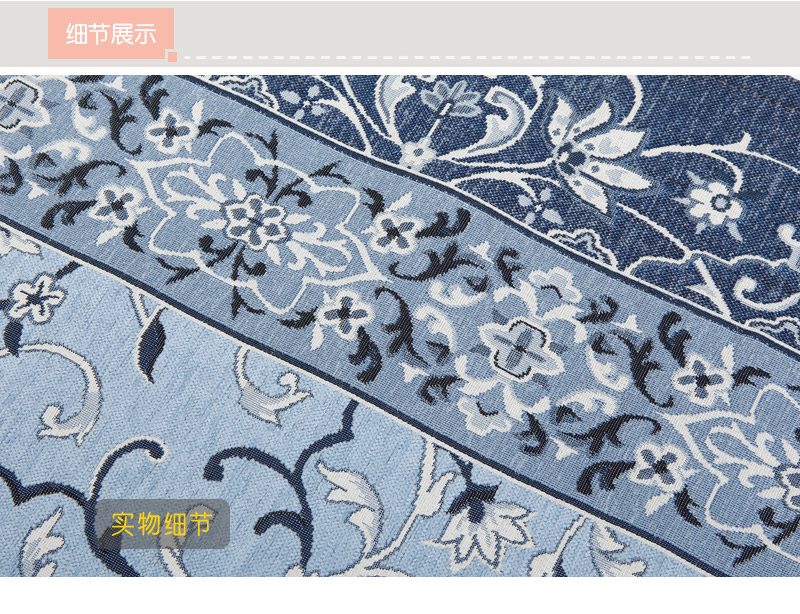 欧美风格新款高端奢华多尼尔浅灰色植物花卉图案地毯长方形家居地毯地垫客厅别墅样板房地毯HXY-154