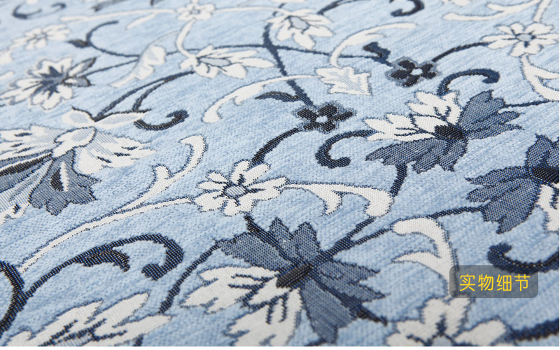 欧美风格新款高端奢华多尼尔浅灰色植物花卉图案地毯长方形家居地毯地垫客厅别墅样板房地毯HXY-155
