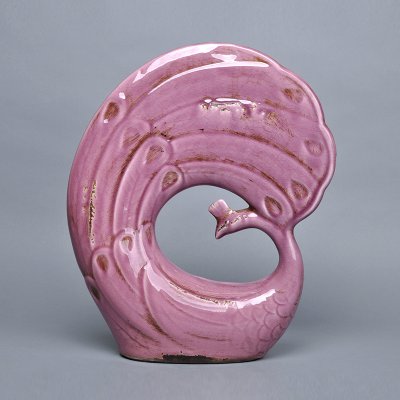 现代简约陶瓷创意摆件 紫色艺术孔雀造型创意摆件 家居时尚软装饰摆件工艺品SV9243-15-1235