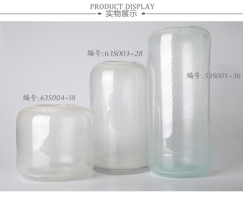 简约时尚欧式玻璃透明花瓶现代家居花器63S004-18、63S003-28、63S003-363