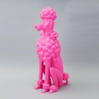 欧式时尚贵宾狗树脂摆件 桃红色落地贵宾狗装饰 家居装饰摆设动物工艺品摆件 M8074