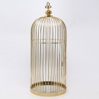 欧式铁艺鸟笼金属金色吊挂鸟笼摆件橱窗摄影饰品装饰道具摆件鹦鹉笼子92161