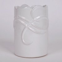 现代唯美陶瓷花瓶 白色时尚艺术不规则瓶口花瓶 创意家居装饰摆设纯色花瓶OH041-8053-11W1