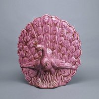 现代简约陶瓷创意摆件 孔雀造型紫色贝壳创意摆件 家居时尚个性摆件工艺品SV9242-19-1235