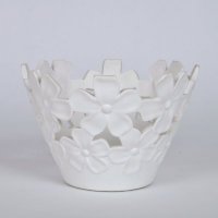 简约创意陶瓷花瓶摆件 白色时尚花朵拼接艺术装饰花瓶 创意家居摆设装饰瓶OH081-8198-11W2