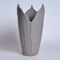 现代简约陶瓷花瓶摆件 时尚艺术不规则花瓶 创意家居装饰灰色花瓶OH047-7982-58G2
