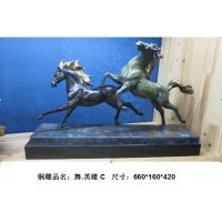 中式现代铜雕唐舞.英雄C摆件客厅书房卧室装饰