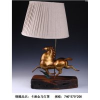 中式现代铜雕卡通金马灯罩摆件客厅书房卧室装饰