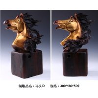 西式现代铜雕马头D摆件客厅书房卧室装饰