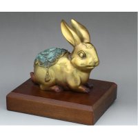 中式化煞招财镇宅铜雕生肖旺财兔摆件客厅书房卧室装饰