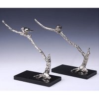 西式现代铝制小鸟树枝摆件客厅书房卧室装饰