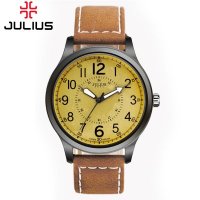 新款聚利时JULIUS手表男士学生时尚潮流男表皮带正品运动石英表复古 JA-835