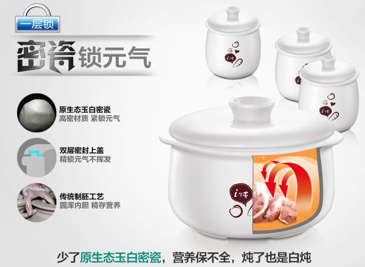 DDZ152小熊一盅四胆白瓷电炖盅8