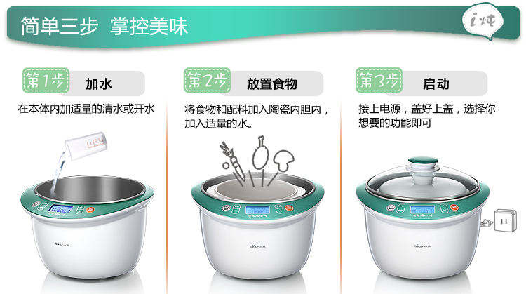 DDZ152小熊一盅四胆白瓷电炖盅24