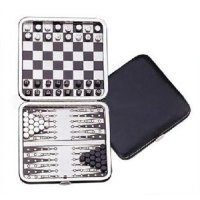 皮盒装旅行棋 国际象棋+西洋双陆棋 backgammon & chess  2 in 1
