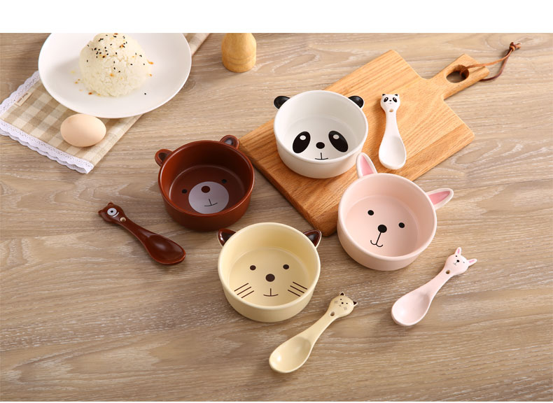 韩式创意餐具卡通可爱甜品碗沙拉碗水果碗个性陶瓷碗7