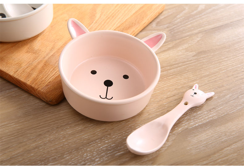 韩式创意餐具卡通可爱甜品碗沙拉碗水果碗个性陶瓷碗8