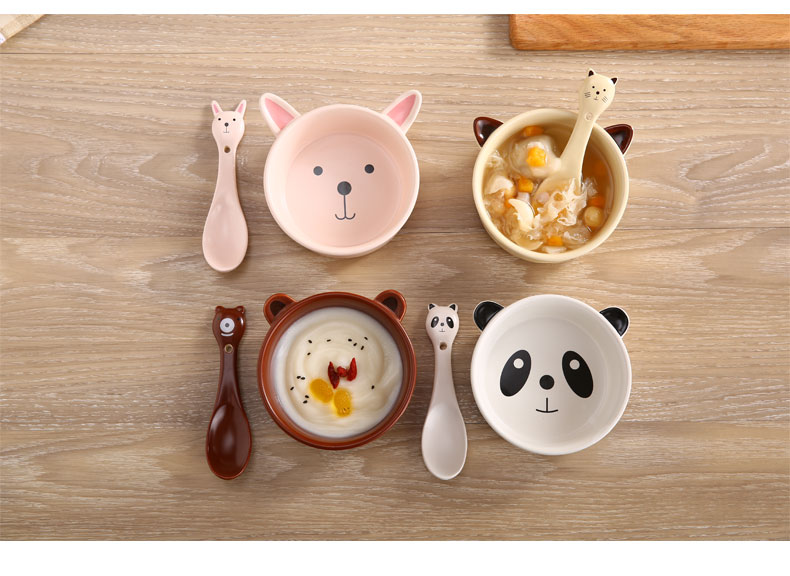 韩式创意餐具卡通可爱甜品碗沙拉碗水果碗个性陶瓷碗12