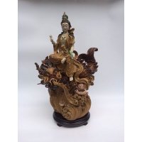 中式高档手制陶瓷观音坐鳌鱼摆件客厅商铺装饰