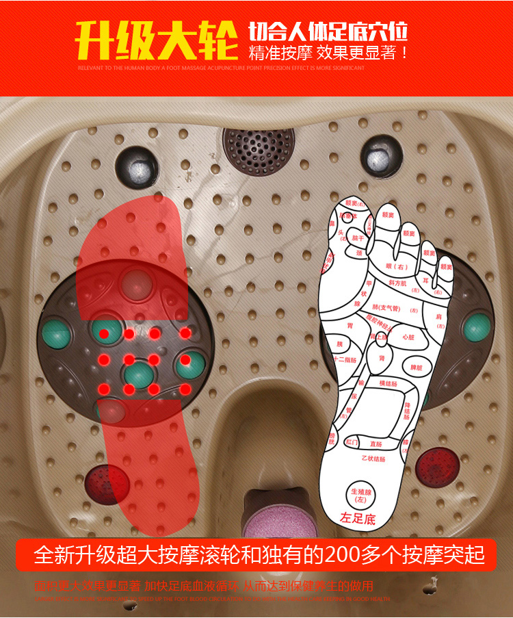 立昌8022深桶足浴盆 全自动按摩足浴器 电动加热泡脚盆养生机3