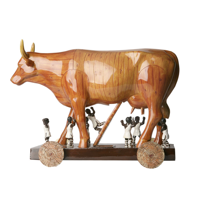西式抽象创意高档树脂特洛伊牛造型摆件客厅卧室装饰动物摆件1