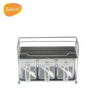 SAKURA不锈刚厨房置物架调味架调料架送三个高档调味盒