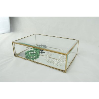 现代简约透明玻璃首饰盒珠宝盒饰品盒展示盒