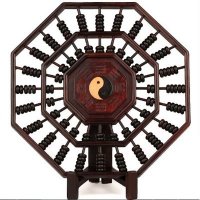 祥和 红木工艺品酸枝木八卦算盘珠心算 实木老式算盘木制摆件